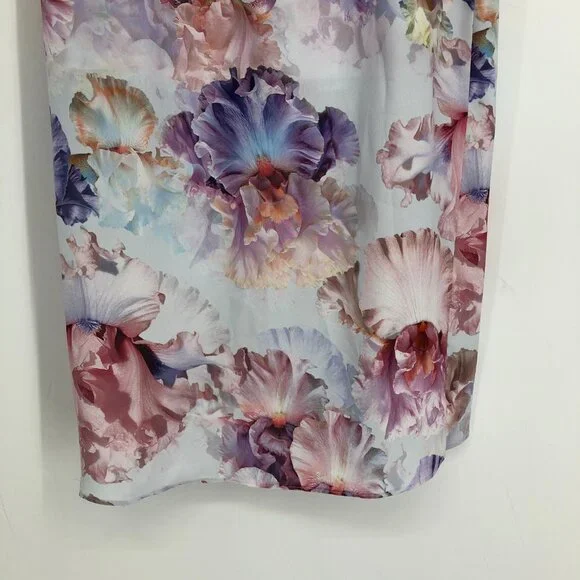 Ever New  Spring-Toned Multicolor Floral Lizzie drape thigh split midi skirt 2 - Picture 7 of 13